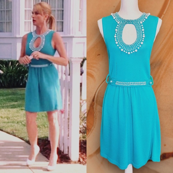 NWT Vintage Nanette Lepore Turquoise ‘Lucia’ Tunic Style Mini Dress Size Medium